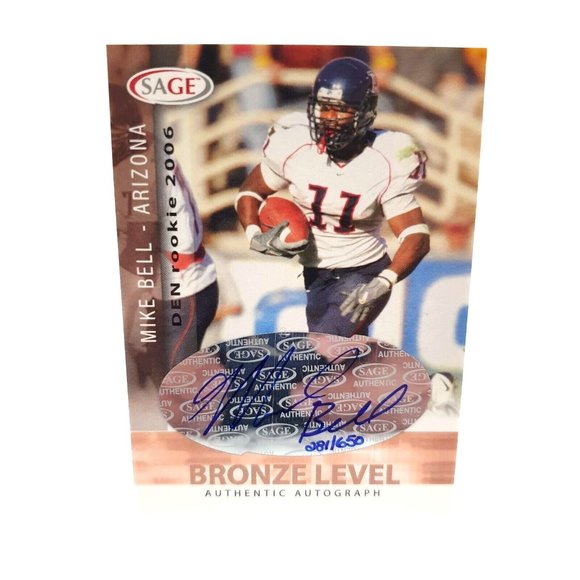 Mike Bell #A5 2006 SAGE Bronze 281 /650 Rookie Autograph RC Arizona Wildcats - Picture 1 of 3